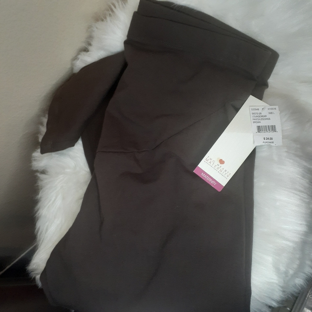 NWT Brown MATERNITY Relaxed leggings - Picture 1 of 3